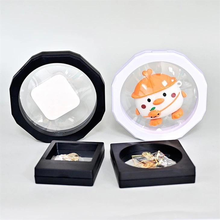 Popular 3D Clear Plastic Floating Frame Packaging Box Popular Magnetic Transparent Film Jewelry Box Factory Supply